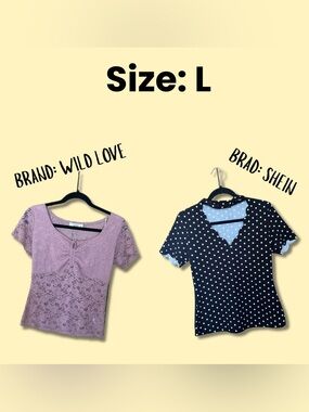 2 women’s T-shirt Brand SHEIN and Wild Love